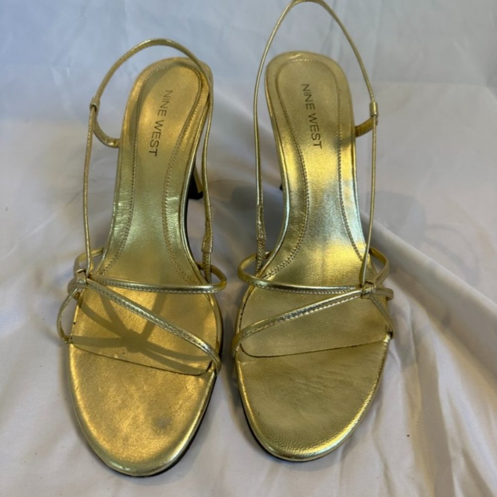 Nine West gold strappy heels size 8